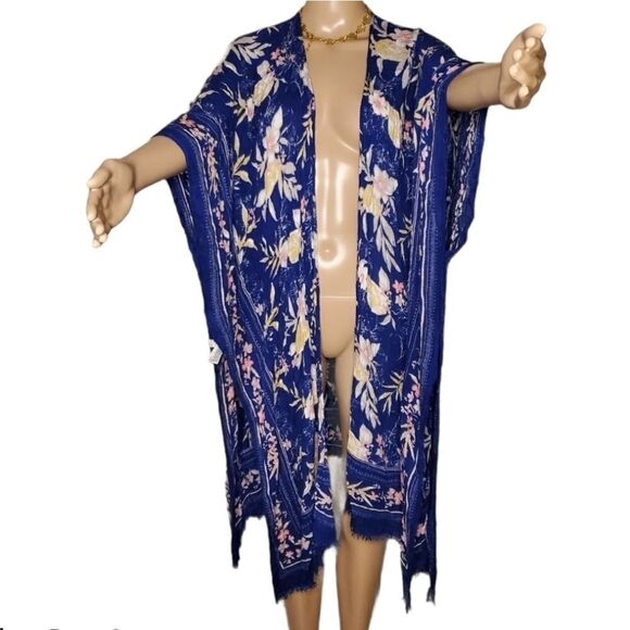 American eagle blue floral print kimono - Picture 3 of 12